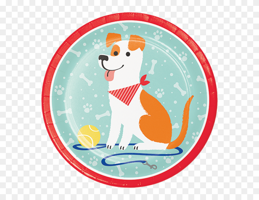 Picture Of Dog Party Dinner Plates - Dog Party Lunch Plate Clipart