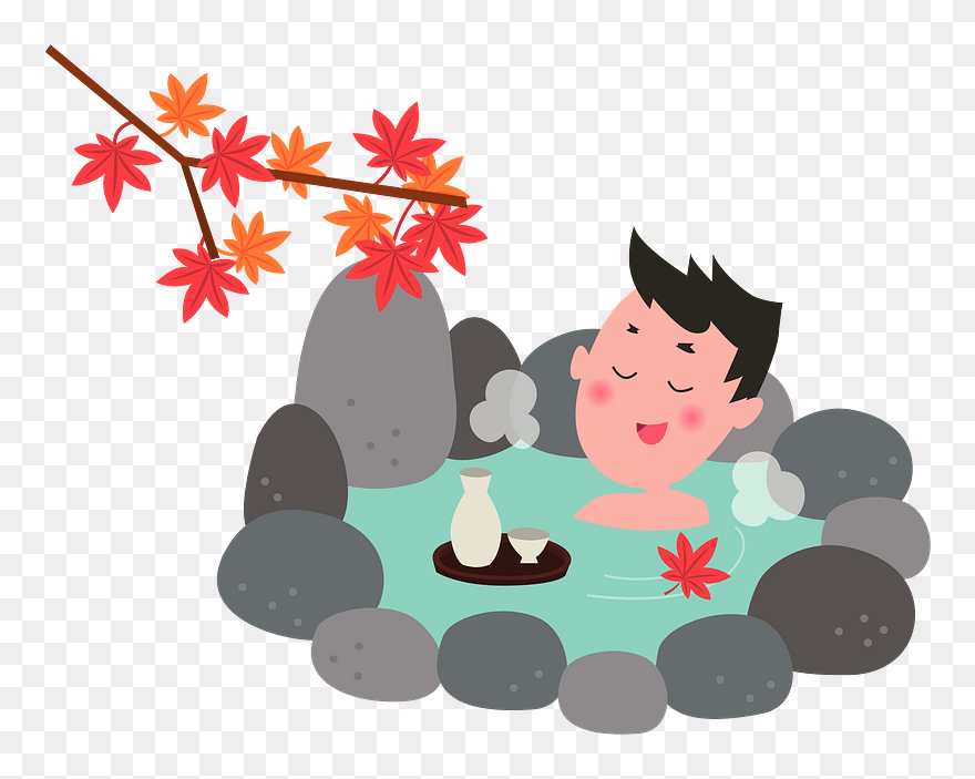 Hot Spring Bathing Clipart - Bathing - Png Download