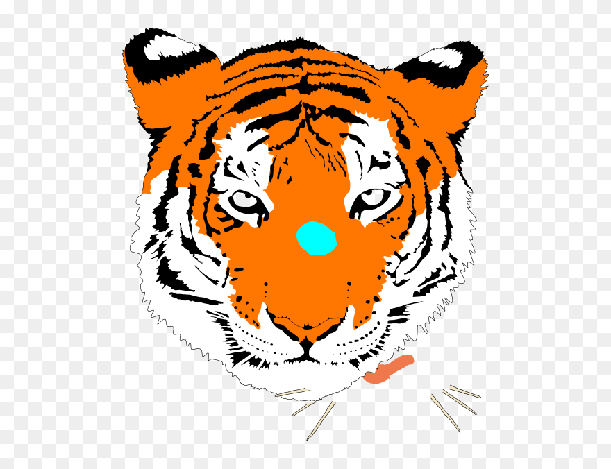 Bengal Tigerh Clip Art At Clker - Clip Art Tiger Face - Png Download