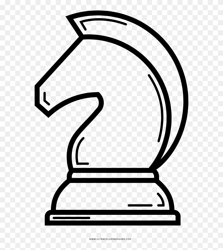 Transparent Knight Helmet Clip Art Black And White - Sketch Chess Knight Drawing - Png Download