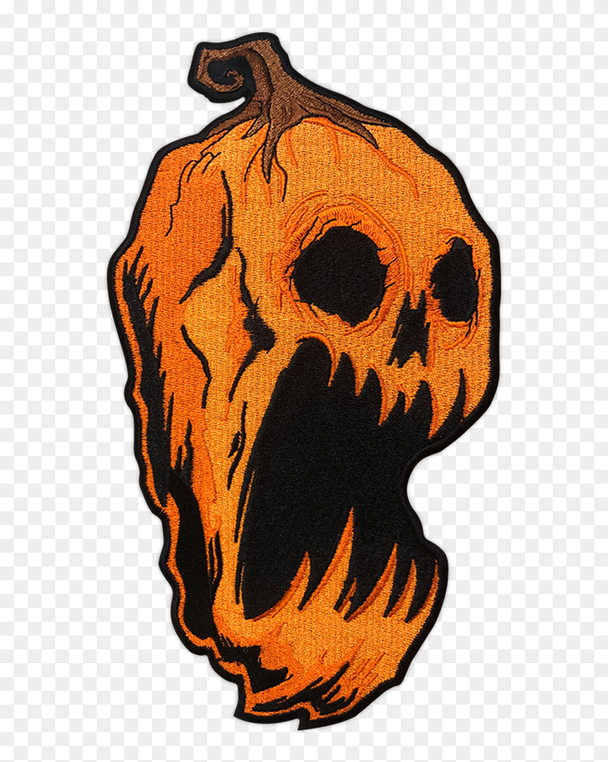 Huge Screaming Pumpkin 9” Back Patch By Seventh - Illustration Clipart