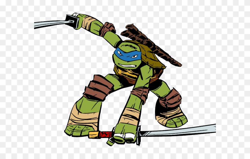 Ninja Turtles Clipart Silhouette - Leonardo Teenage Mutant Ninja Turtles Animated - Png Download