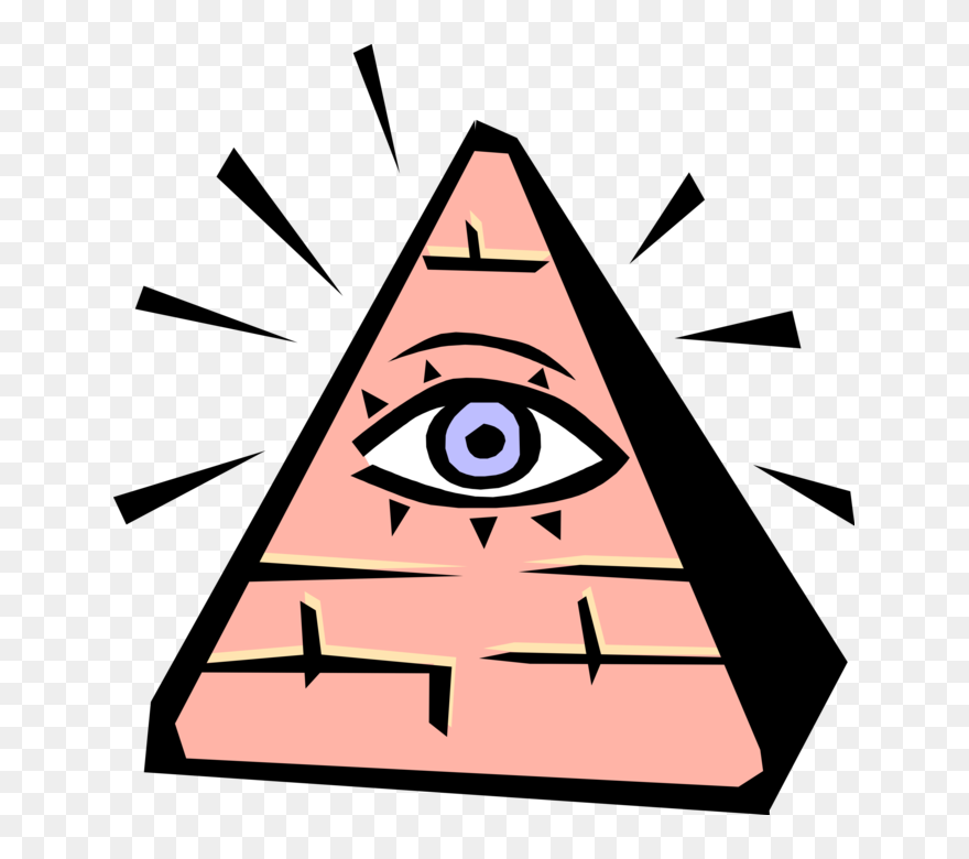Vector Illustration Of Eye Of Providence All Seeing - Cute Illuminati Eye Vector Clipart