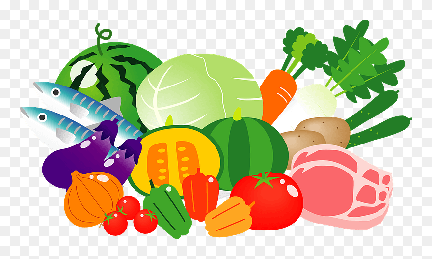 Vegetable Fish Meat Food Clipart - Food - Png Download