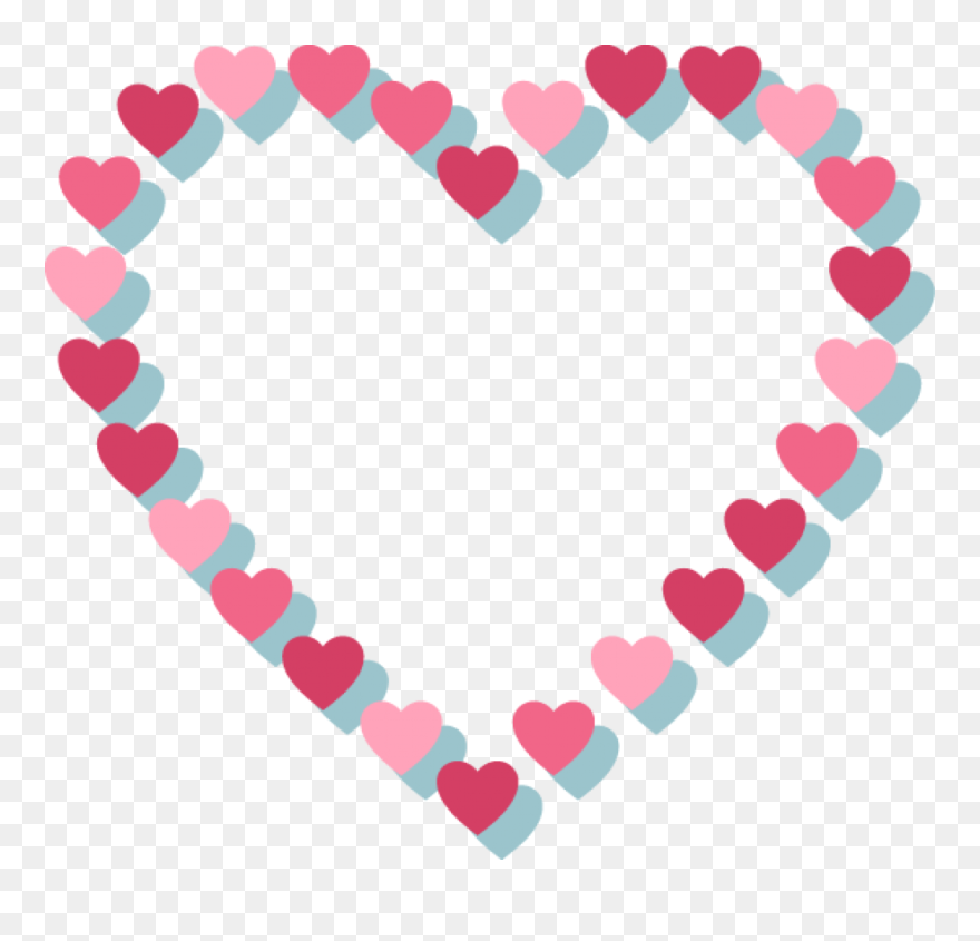 Pink Heart With Hearts Outline Png Image - Heart Outline Of Hearts Clipart