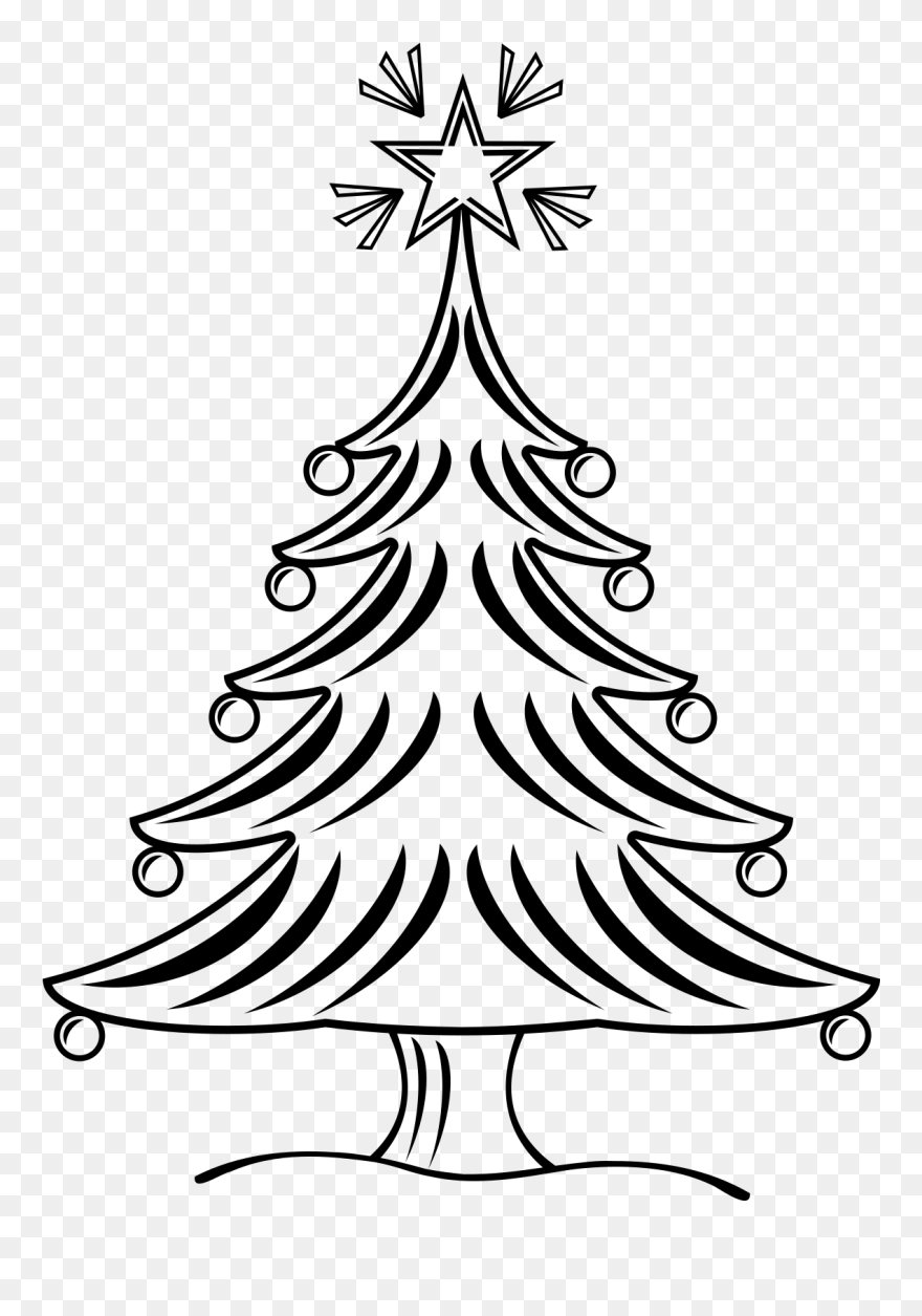 Christmas Tree Pencil Drawing Clipart