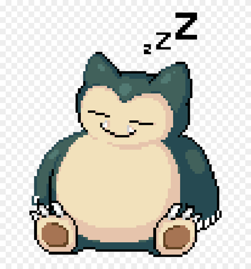 Snorlax Pixel Art Pokémon - Snorlax Pokemon Transparent Background Clipart