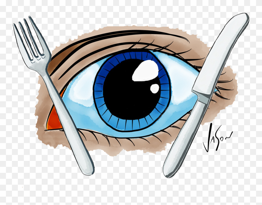 Picture Of Eye With Knife And Fork - Eating Eyes Clipart