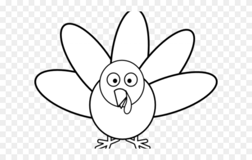 Turkey Feathers Clipart - Turkey Clip Art Black - Png Download