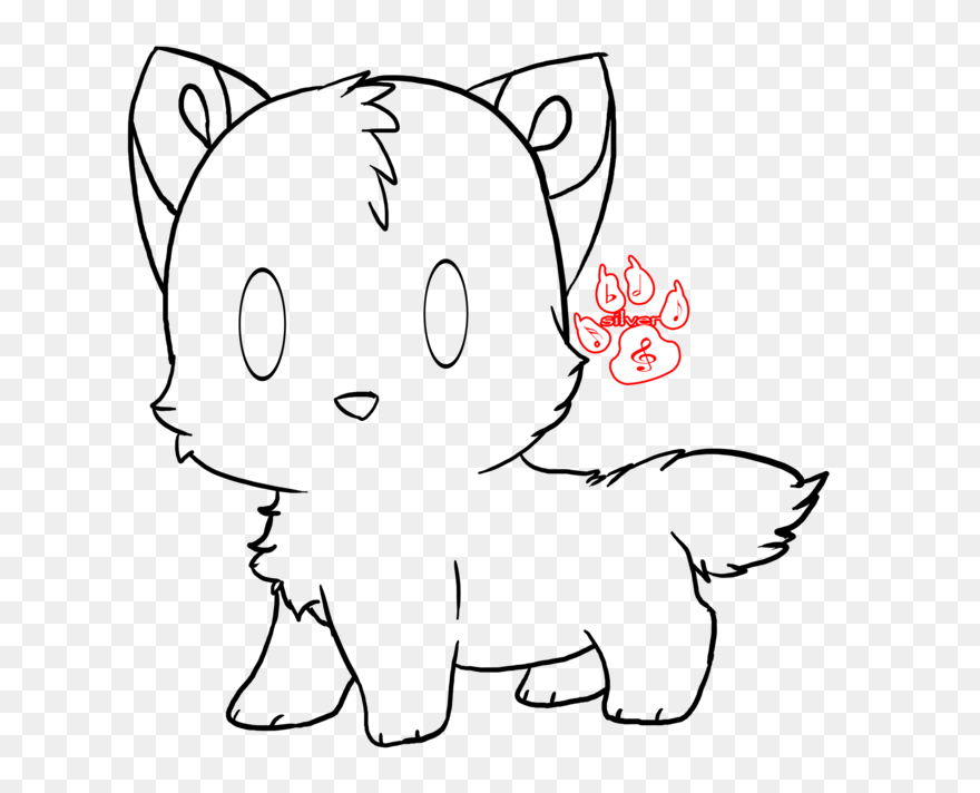 How To Draw A Sleeping Baby Wolf - Easy Cute Wolf Drawings Clipart