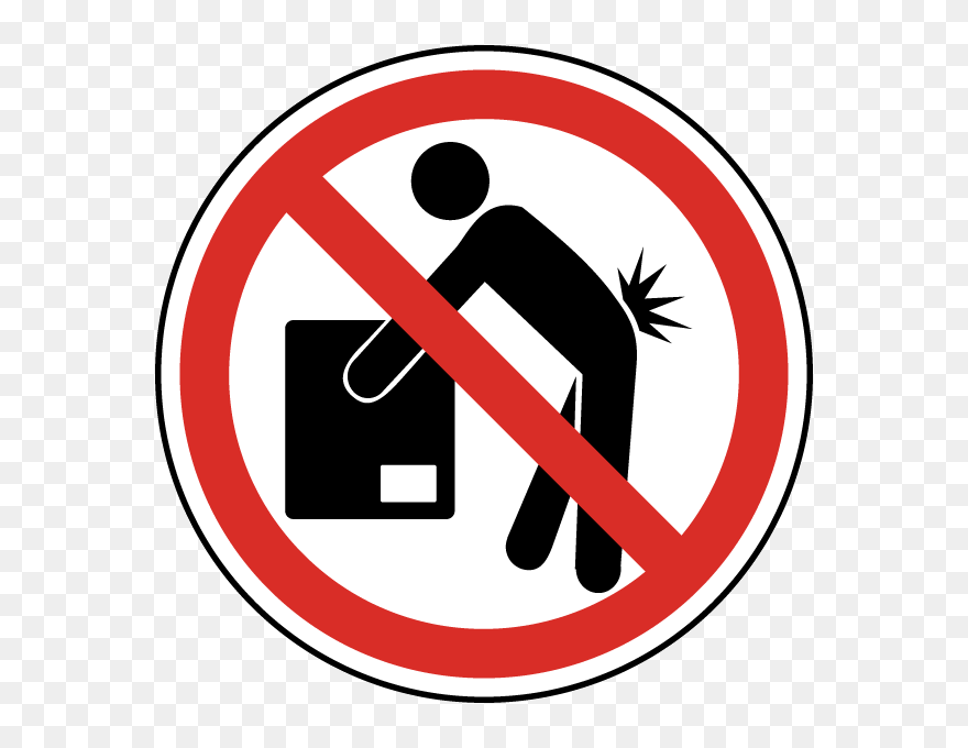 Sign No Symbol Label Clip Art - Heavy Do Not Lift - Png Download
