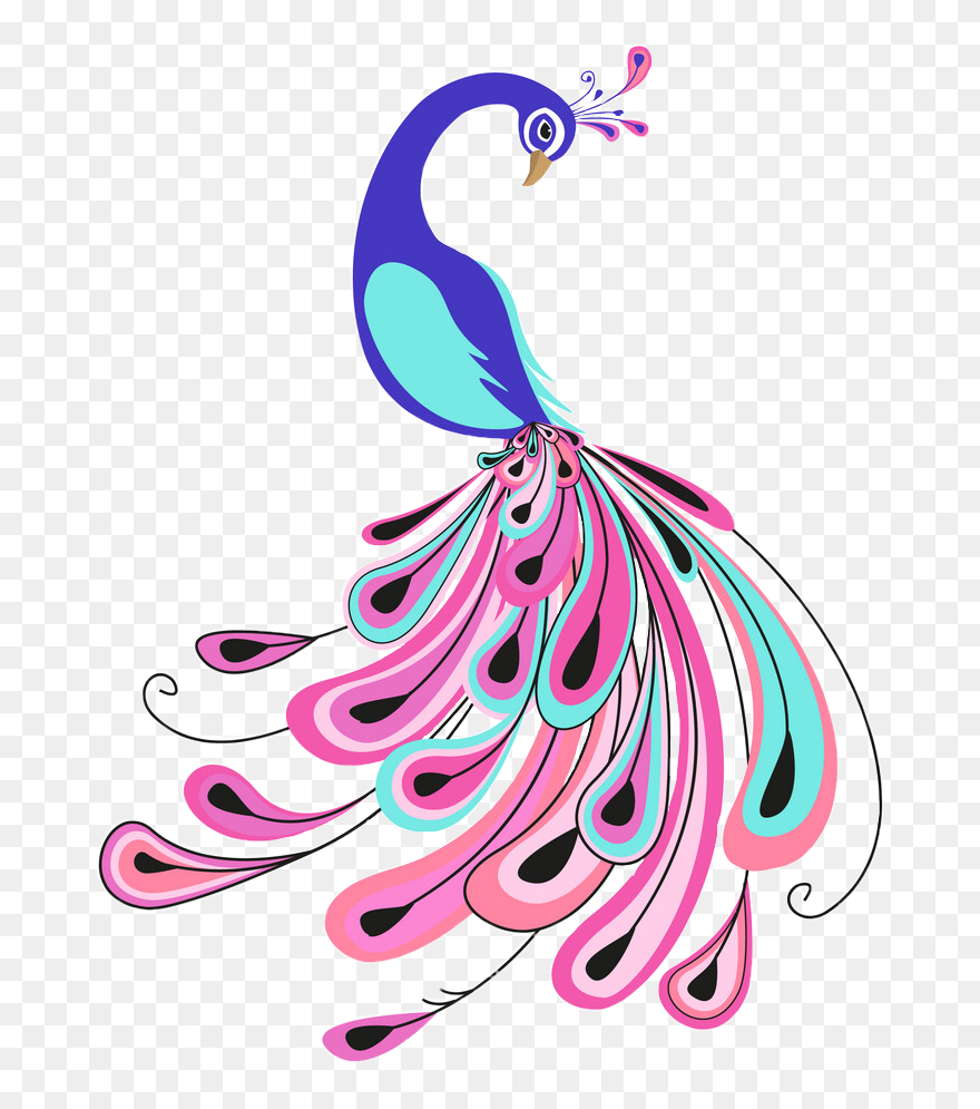 #peacock #pretty #feathers #colorful #voteme #voteforme😘 - Colorful Peacock Vector Clipart