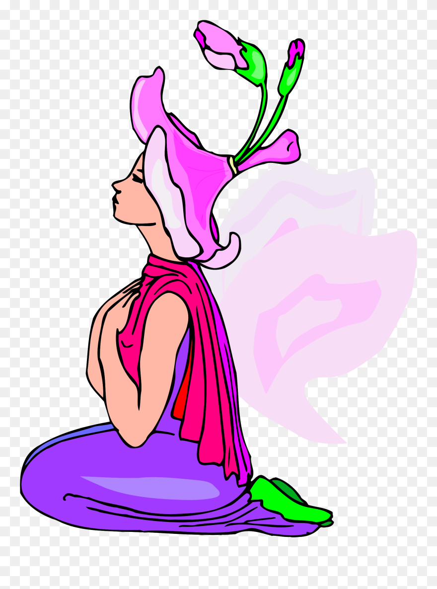 Pink,flower,art - Tooth Fairy Clipart