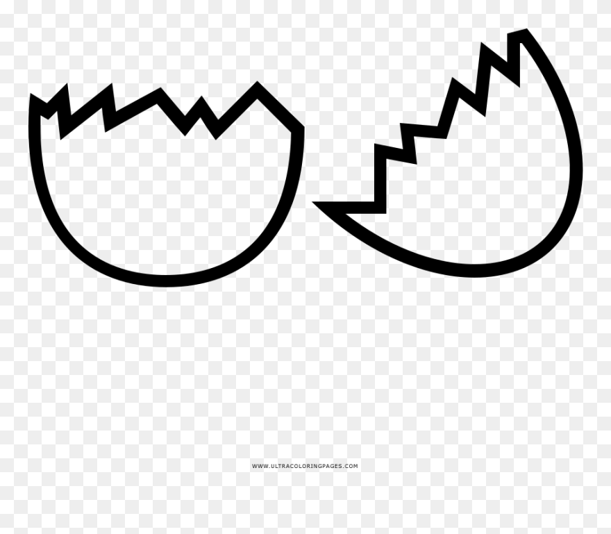 Cracked Egg Coloring Page - Cracked Egg Clip Art - Png Download