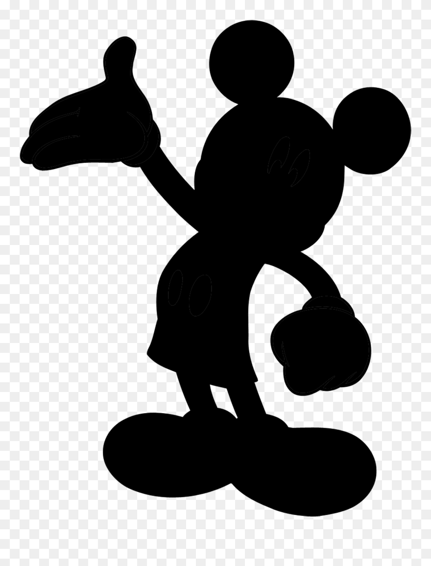 Mickey Mouse Silhouette Minnie Mouse Pluto Art - Transparent Mickey Mouse Silhouette Clipart