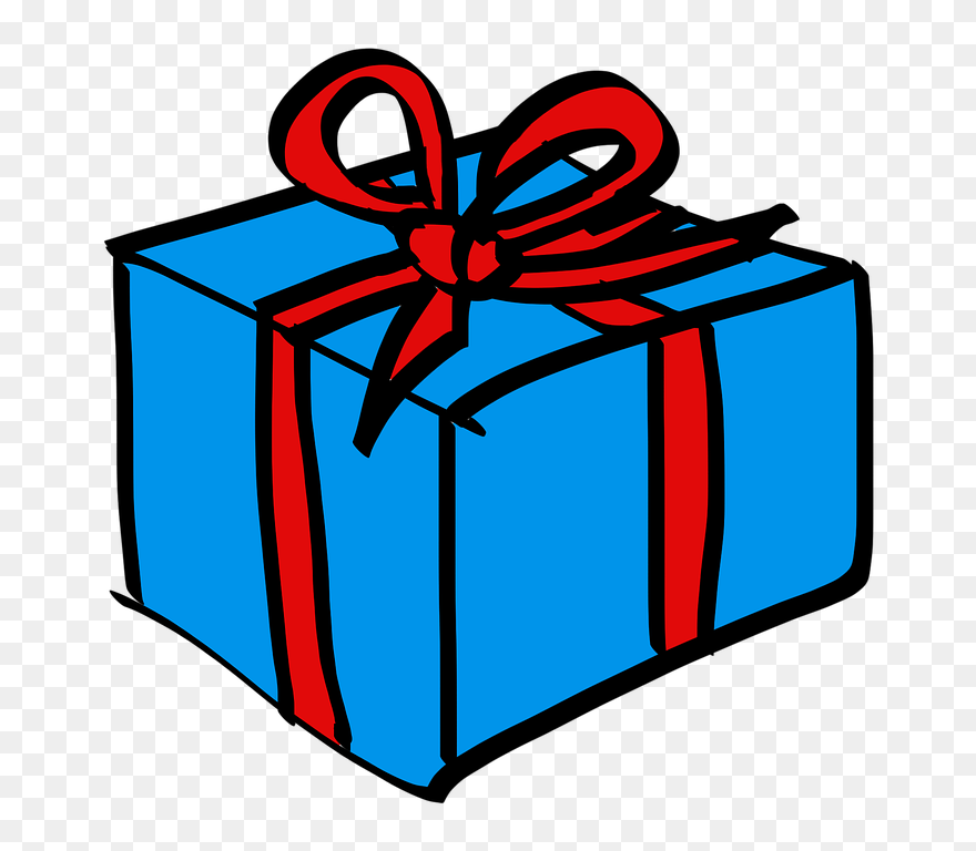 Gift Loop Blue Image Pixabay - Christmas Present Cartoon Drawing Clipart