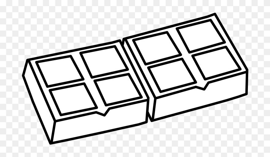 Chocolate Bar, Black And White - Chocolate Bar Black And White Clipart - Png Download