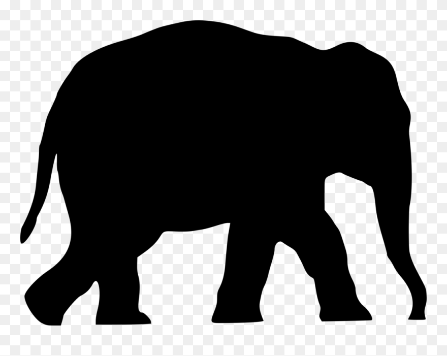 Clip Art Silhouette Vector Graphics Elephant Image - Elephant Silhouette Clipart - Png Download