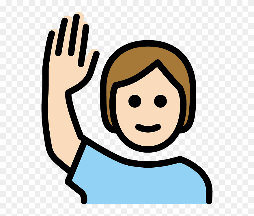 Person Raising Hand Emoji Clipart - Clip Art - Png Download