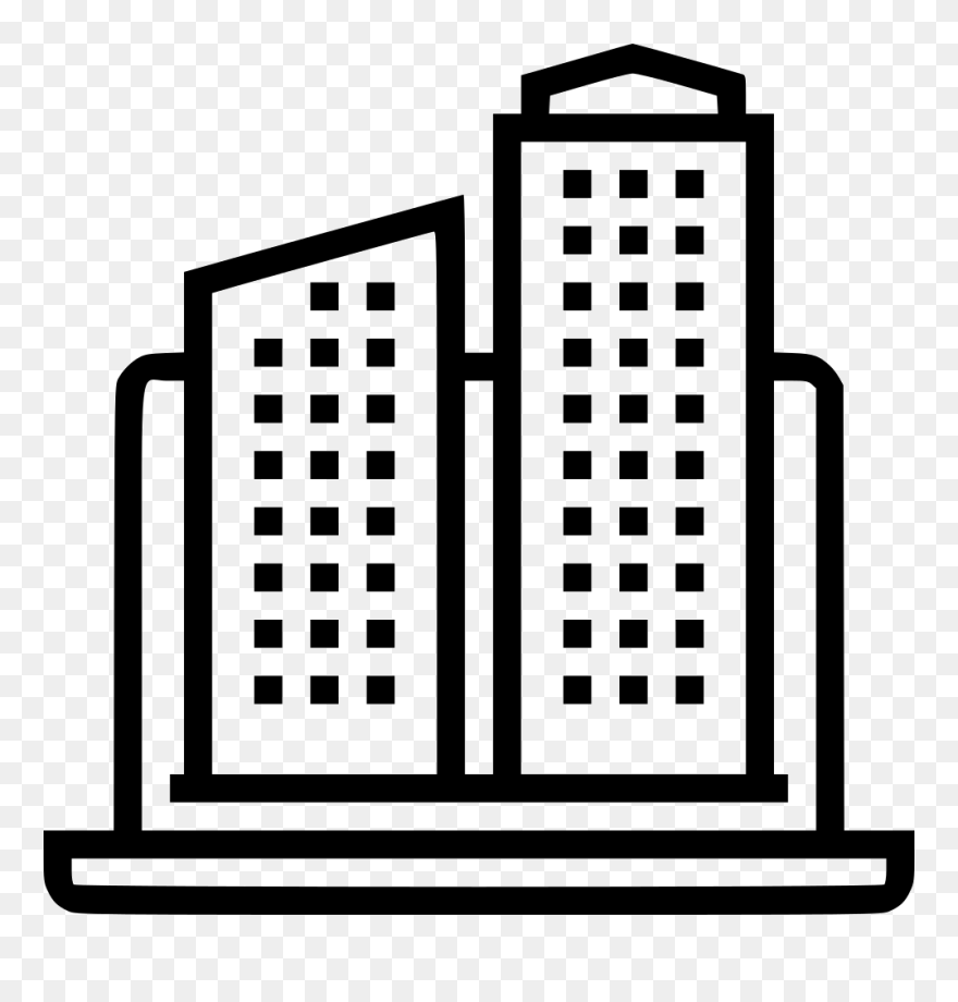 Office Building - White Building Icon Png Clipart