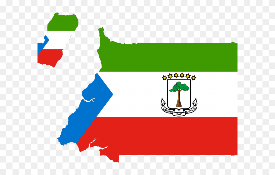 World Map Flag Clipart Png - Equatorial Guinea Flag In Country Transparent Png