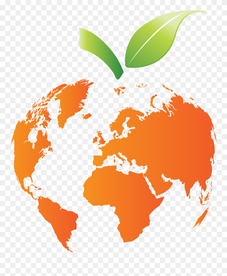Earth World Map Building Information Modeling - Orange World Map Vector Clipart