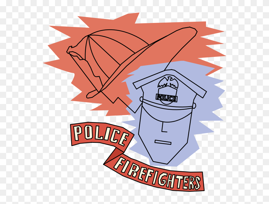 Police And Firefighters - Clip Art - Png Download