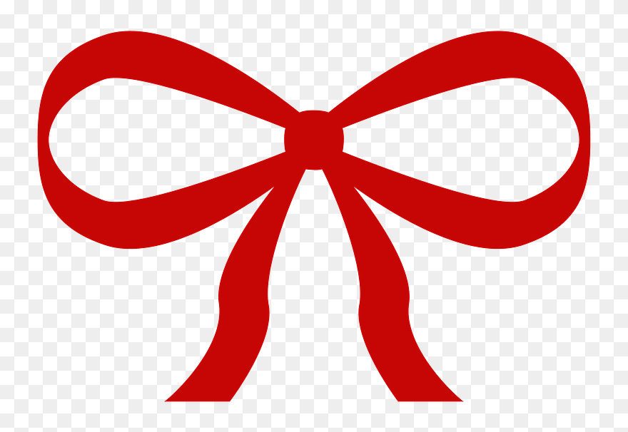 Red Christmas Bow Clipart - Ribbon Bow Flat Vector - Png Download
