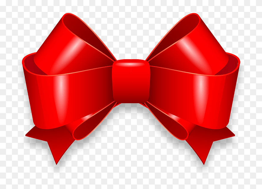 Red Ribbon Bow Clipart - リボン 無料 イラスト Png Transparent Png