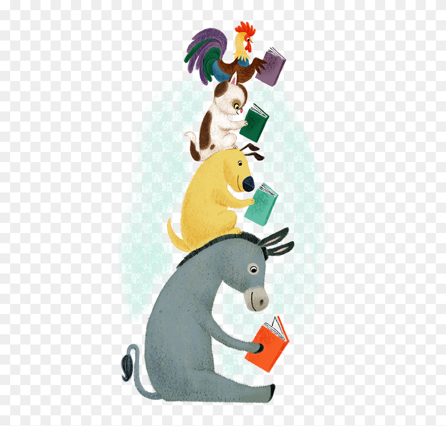 Animals Reading Books - Imagine Your Story Summer Reading 2020 Clipart