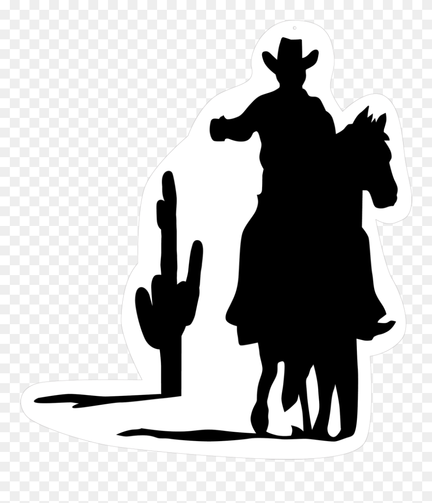 Transparent Free Western Clip Art - Cartoon Silhouette Of Cowboy - Png Download