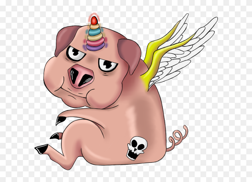 Corno Pig - Cartoon Clipart