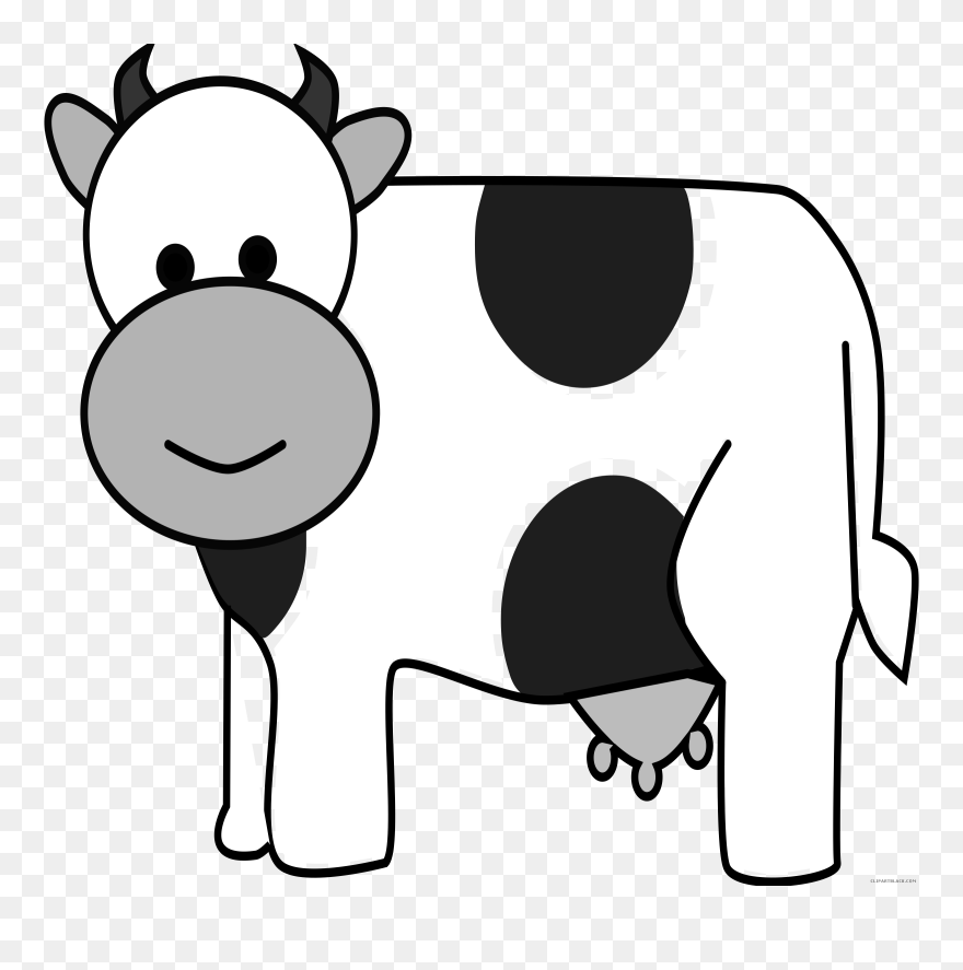 Cow Page Of Clipartblack - Cow Drawing With Color - Png Download