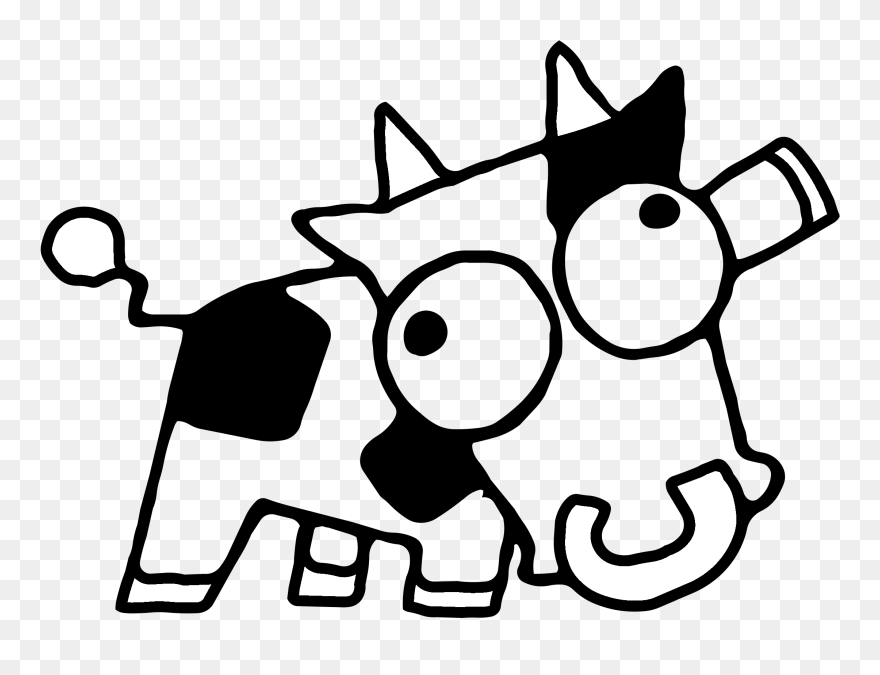 Kooky Cow Logo Black And White - Clipart Crazy Cow - Png Download
