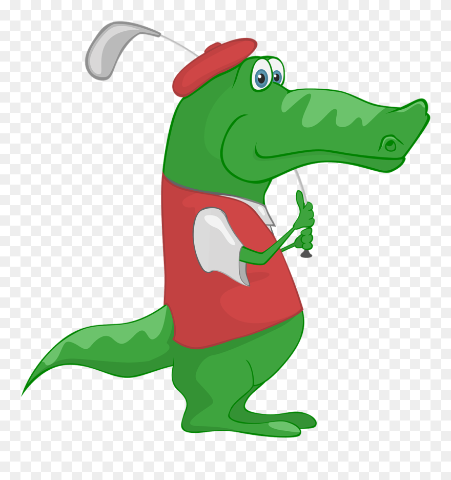 Free To Use & Public Domain Crocodile Clip Art - Crocodile Play Golf - Png Download