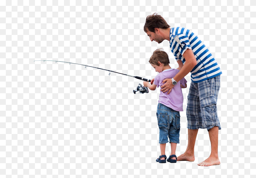 Happy Father"s Day Png Free Download - Fishing Father And Son Clipart