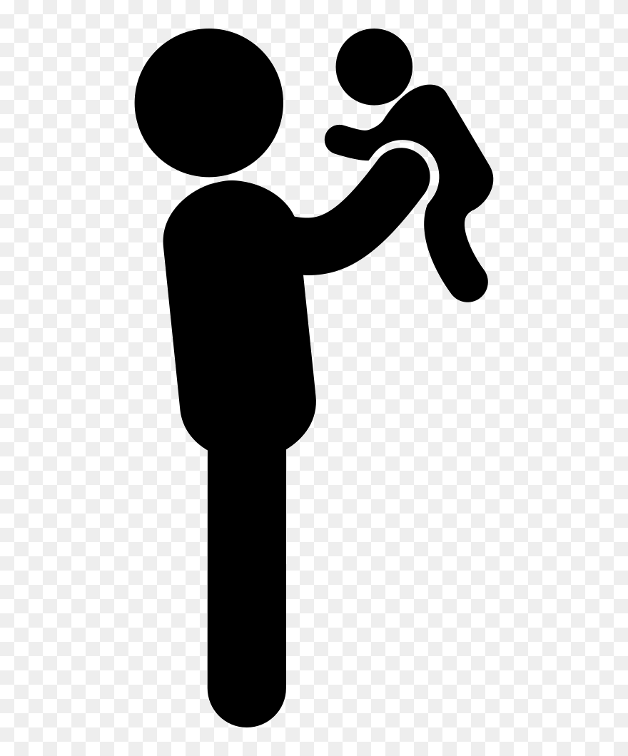Father Lifting His Baby - Father With Baby Icon Clipart