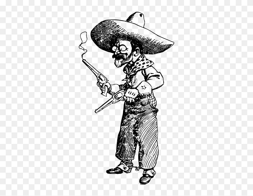 Vector Illustration Of Drunk Cowboy - Cowboy Clipart