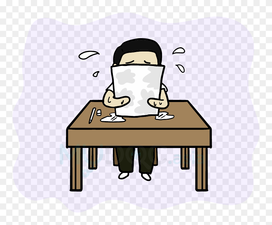 Palm Sweting Patient With Paper - Cartoon Clipart