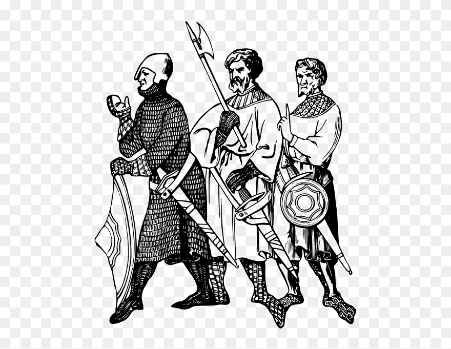 Soldiers From The 13th Century - Medieval Army Drawing Clipart