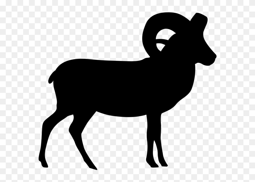 Transparent Bighorn Sheep Clipart - Moose Silhouette Clip Art - Png Download