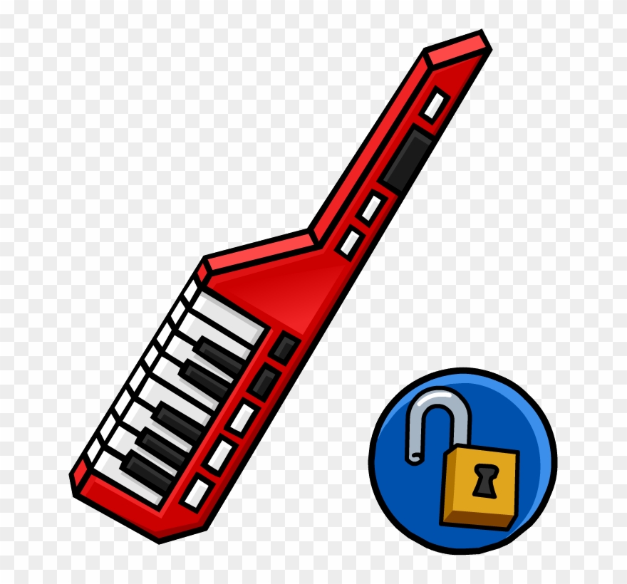 Scarf Clipart Club Penguin - Red Keytar Club Penguin - Png Download