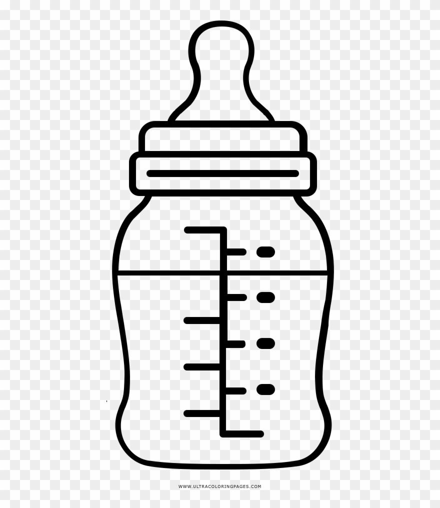 Baby Bottle Coloring Page - Biberon Para Dibujar Clipart