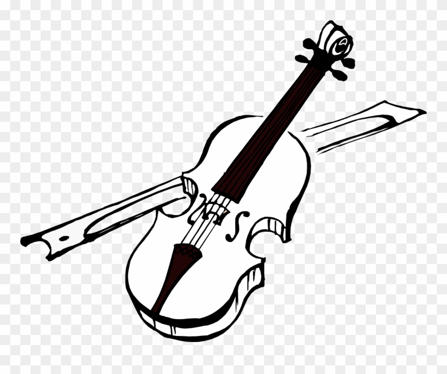 Vintage - Violin Black And White Clipart