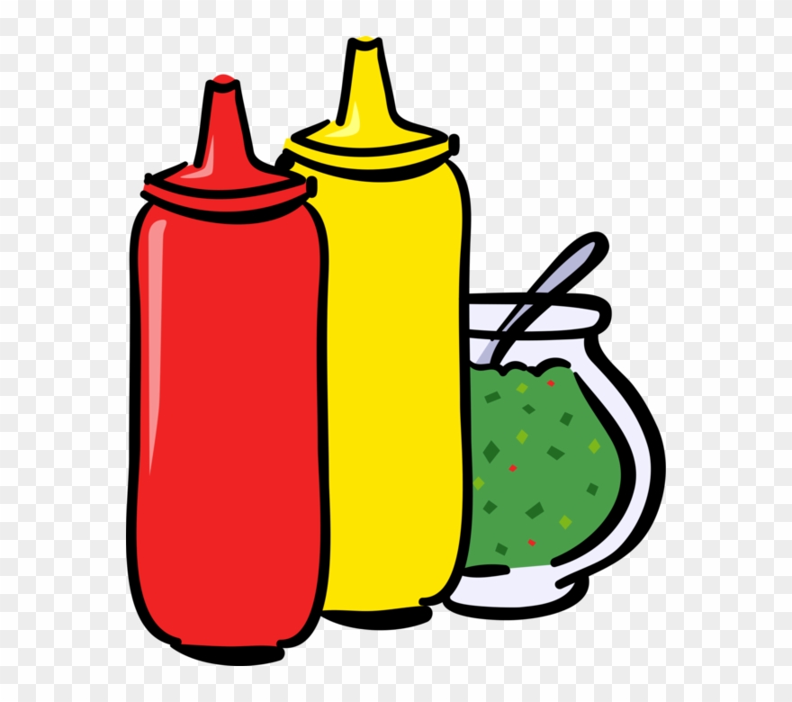 Vector Illustration Of Ketchup, Mustard And Relish - Ketchup Mustard Relish Clipart - Png Download