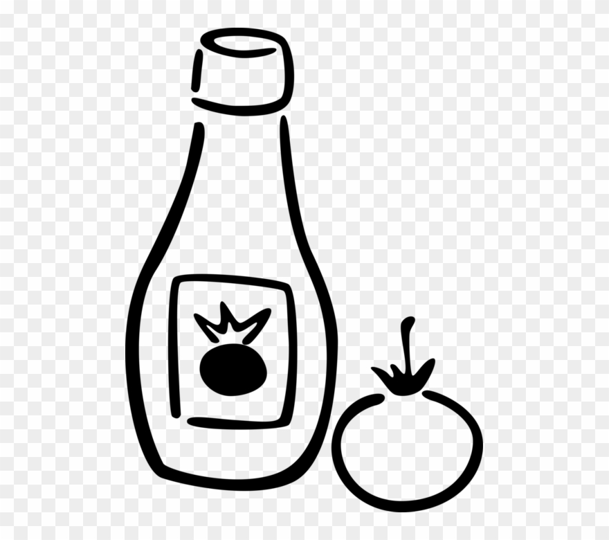 Vector Illustration Of Condiment Ketchup Sauce With - Soy Sauce Clipart