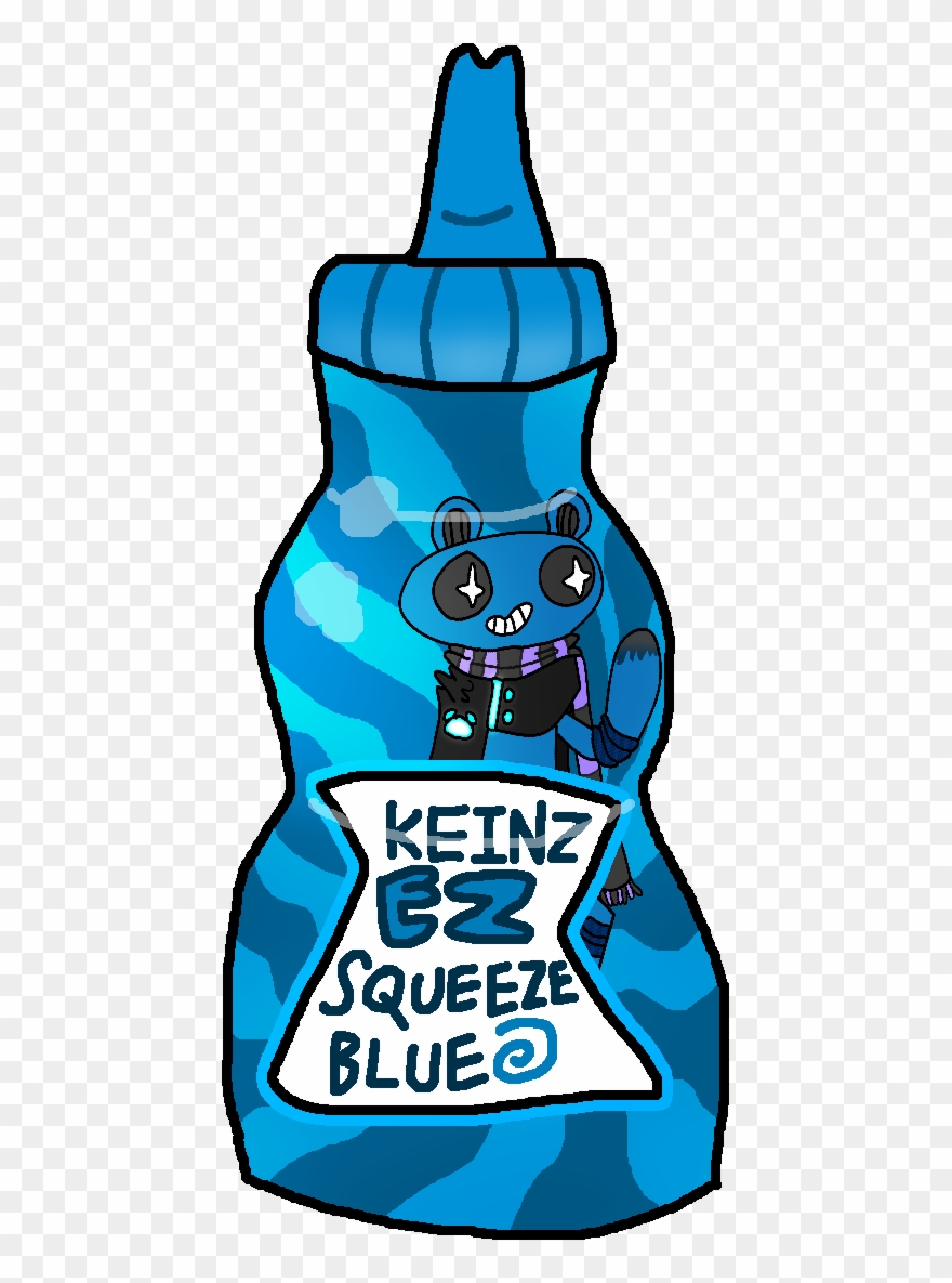 A Bottle Of Keinz Unten Blue Ketchup As It Appears - Ez Squirt Ketchup Transparent Background Clipart