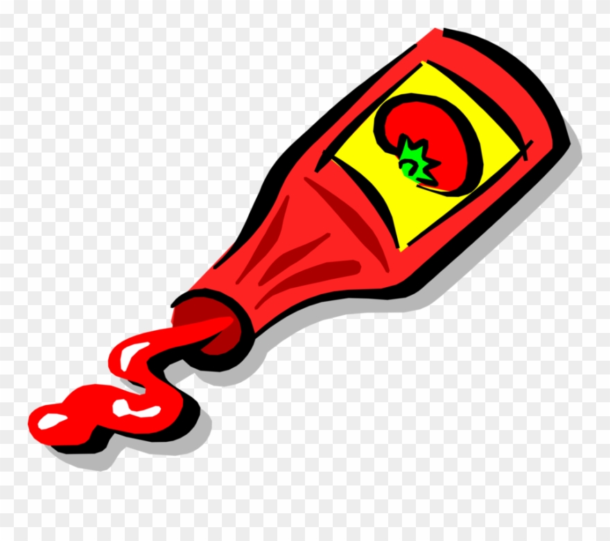 Vector Illustration Of Ketchup Bottle Condiment Of - Ketchup Rysunek Clipart