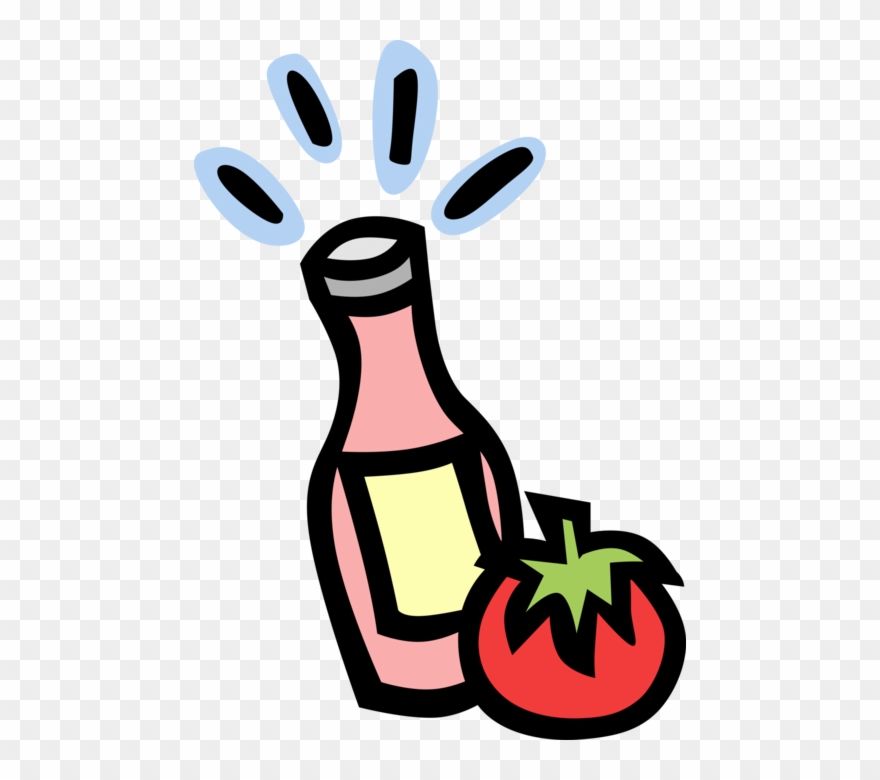 Vector Illustration Of Ketchup Bottle Condiment Of - Acrostic About Food Pyramid Clipart