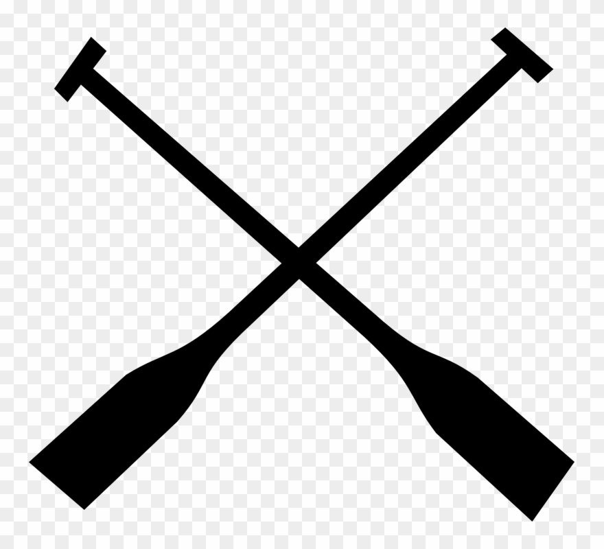 Canoe Paddle Clipart Black And White - Rowing Png Transparent Png